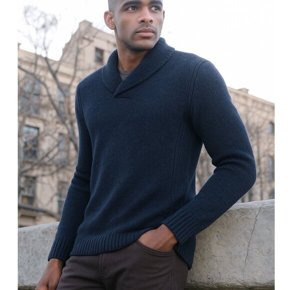 American Rag Other - American Rag Jacquard Long Sleeves Pullover Shawl-Collar Sweater MENS Sz Med